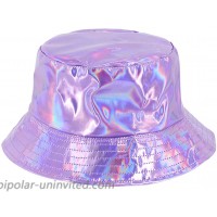 Surkat Unisex Fashion Hologram Climbing Bucket Hat Waterproof Fisherman Cap Travel SunhatPurple at  Women’s Clothing store