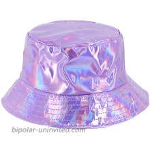 Surkat Unisex Fashion Hologram Climbing Bucket Hat Waterproof Fisherman Cap Travel SunhatPurple at  Women’s Clothing store
