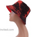 Surkat Unisex Packable Reversible Bucket Hat Fodable Sun Hat for Women Men Girl Boy Red Tie Dye at Women’s Clothing store