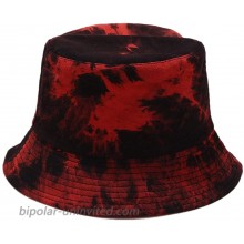 Surkat Unisex Packable Reversible Bucket Hat Fodable Sun Hat for Women Men Girl Boy Red Tie Dye at  Women’s Clothing store