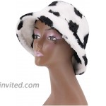 Surkat Winter Faux Fur Bucket Hat Warm Hat Windproof Fisherman Cap for Women at Women’s Clothing store
