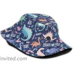 T Rex Cute Cool Dinosaur Dino Print Bucket Hat Fisherman Fishing Sun Cap for Adult Women Men Girl Boy Unisex Black at Women’s Clothing store
