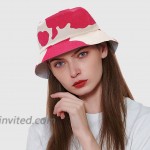 Taidor Print Cotton Bucket Hat Beach Hat Summer Travel Sun Hats Fisherman Cap Cow Red