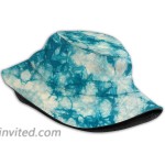 Teal Tie Dye 2 Unisex Bucket Hat Summer Travel Beach Sun Hats Outdoor Cap at Women’s Clothing store
