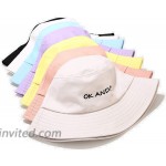 Umeepar Unisex OK and? Bucket Hat Packable Beach Sun Hat Fisherman Hat Outdoor Cap for Womens Men White at Women’s Clothing store