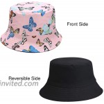 Umeepar Unisex Packable Reversible Bucket Hat Sun hat for Womens Men Butterfly Pink at Women’s Clothing store