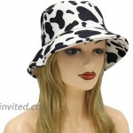 Umeepar Unisex Winter Felt Bucket Hat Warm Fishing Cap for Mens Women Cow Print at Women’s Clothing store