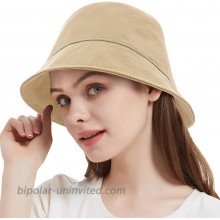 Unisex Bucket Hat Beach Sun Hat Aesthetic Fishing Hat for Women Men Teens Khaki