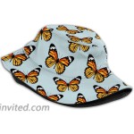 Unisex Butterfly Flying Print Travel Bucket Hat Summer Fisherman Cap Sun Hat at Women’s Clothing store