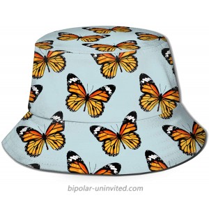Unisex Butterfly Flying Print Travel Bucket Hat Summer Fisherman Cap Sun Hat at  Women’s Clothing store