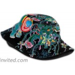 Unisex Colorful Trippy Print Travel Bucket Hat Summer Fisherman Cap Sun Hat at Women’s Clothing store
