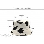 Unisex Cow Print Bucket Hat Foldable Black White Pink Pattern Fisherman Cap Summer Sun Hats for Women Men Girls Trendy Yellow
