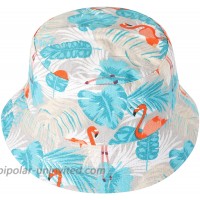 Unisex Cute Animal Print Travel Bucket Hat Summer Fisherman Cap Flamingos，Tropical Jungle，Grey at  Women’s Clothing store