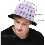 Unisex Pizza Alien Weed Travel Bucket Hat Summer Fisherman Cap Sun Hat at Women’s Clothing store