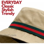 Unisex Tan-Green-Red Bucket Hat Golfing Hiking Fisherman Golf Beach Sun Hats at Women’s Clothing store