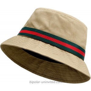 Unisex Tan-Green-Red Bucket Hat Golfing Hiking Fisherman Golf Beach Sun Hats at  Women’s Clothing store