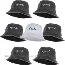 Vintage Embroidered Bucket Hat for Women Bundle 1 Bride & 6 Squad 7 Pack at  Women’s Clothing store