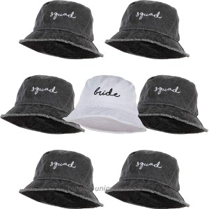 Vintage Embroidered Bucket Hat for Women Bundle 1 Bride & 6 Squad 7 Pack at  Women’s Clothing store
