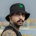 Weed Bucket Cap Marijuana Unisex Fishing Cannabis Embroidered Sun Flat Cap Hat Black at Women’s Clothing store