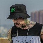 Weed Bucket Cap Marijuana Unisex Fishing Cannabis Embroidered Sun Flat Cap Hat Black at Women’s Clothing store
