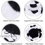 Women-Bucket-Hats Cows-Printed Faux-Fur Fisherman-Cap - Unisex Fashion Adjustable Bucket Hat Winter Winter Black White Cows at Women’s Clothing store
