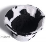 Women-Bucket-Hats Cows-Printed Faux-Fur Fisherman-Cap - Unisex Fashion Adjustable Bucket Hat Winter Winter Black White Cows at Women’s Clothing store