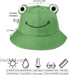 Women Cute Frog Bucket Hat Cotton Winter Summer Travel Bucket Unisex Beach Sun Protection Outdoor Cap at Women’s Clothing store