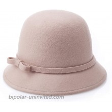 Women Winter Wool Bucket Hat Stylish Felt Cloche Bowler Vintage Hat Khaki at  Women’s Clothing store