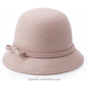 Women Winter Wool Bucket Hat Stylish Felt Cloche Bowler Vintage Hat Khaki at  Women’s Clothing store