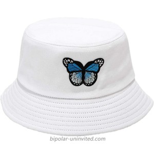Womens Bucket Hat Butterfly Embroidery Hat Sun Protection Outdoor Cap for Women White at  Women’s Clothing store