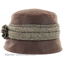Womens Bucket Hat Waxed Cotton Made in Ireland Wax Caps Waterproof Hats for Women Brown at  Women’s Clothing store