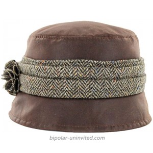 Womens Bucket Hat Waxed Cotton Made in Ireland Wax Caps Waterproof Hats for Women Brown at  Women’s Clothing store