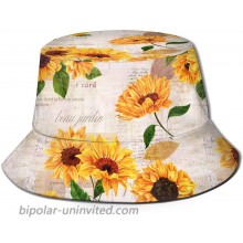 Yellow Sunflowers Bucket Hat for Women Sun Hats Fisherman Cap Summer Beach Travel Packable Print Outdoor Fashion Boonie at  Women’s Clothing store
