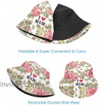 YIEASY Floral Flower Bucket Hat Women I Love My Mom Mother Gift Wife Godmother Grandma in Law Sun Beach Reversible Summer Lightweight Outdoor White at Women’s Clothing store