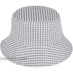 YYDiannaWu Reversible Bucket Hats Packable Sun Caps Fishman Hats for Women Pearl & Grey and White Squares at Women’s Clothing store