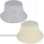 YYDiannaWu Reversible Bucket Hats Packable Sun Caps Fishman Hats for Women Pearl & Grey and White Squares at Women’s Clothing store