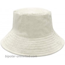Zenssia Unisex Corduroy Bucket Hat - Lightweight Packable Summer Sun Hat for Beach and Travel - Ivory at  Women’s Clothing store