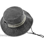 ZLYC Unisex Outdoor Fashion Travel Bucket Hats Fishmen Cap Sun Hats Adjustable Drawcord at Women’s Clothing store