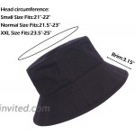 Zylioo XXL Oversize 100% Cotton Bucket Hat Adjustable Wide Brim Boonie Hat Cap Packable Big Summer Sun Hat at Women’s Clothing store