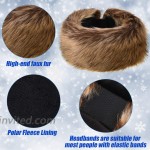 3 Pieces Faux Fur Headband Elastic Fluffy Winter Headband Ear Warmer Stretchy Cold Weather Ear Muff Headwrap for Women Girls at Women’s Clothing store