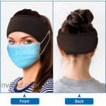 4 Pieces Button Ponytail Headband Ear Warmer Headband Winter Headband Fleece Headband for Men Women Outdoor Sports Black Gray Dark Brown Navy Blue at Women’s Clothing store