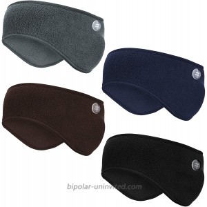 4 Pieces Button Ponytail Headband Ear Warmer Headband Winter Headband Fleece Headband for Men Women Outdoor Sports Black Gray Dark Brown Navy Blue at  Women’s Clothing store
