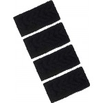 4 Pieces Winter Ear Warmers Headbands Women Warm Knitted Headband Braided Crochet Head Wraps for Girl Black