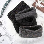 4 Pieces Women Winter Warm Headband Fleece Lined Thick Cable Knitted Ear Warmer Classic Colors at Women’s Clothing store