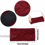 6 Pieces Winter Cable Knit Headband Fleece Lined Winter Ear Warmer Headband Wrap for Christmas Valentine’s Day Giving Classic Colors
