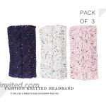 Bmadge Winter Knitted Headband Warm Crochet Ear Warmer Soft Stretch Hairbands Fuzzy Headwear Chunky Headpieces Hair Accessories for Women and Girls 3Pcs