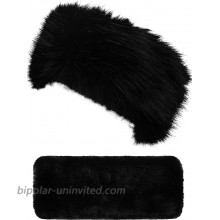 Faux Fur Headband Hand Muff Set Furry Head Wrap Wrist Hand Warmer for Women Girls Winter Keeping Warm Black at  Women’s Clothing store