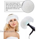Faux Fur Headband Wrist Cuffs Set Include Furry Head Wrap Wrist Warmer for Women's Winter Warm Accessories White at Women’s Clothing store