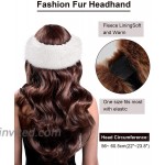 Faux Fur Headband Wrist Cuffs Set Include Furry Head Wrap Wrist Warmer for Women's Winter Warm Accessories White at Women’s Clothing store