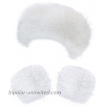 Faux Fur Headband Wrist Cuffs Set Include Furry Head Wrap Wrist Warmer for Women's Winter Warm Accessories White at  Women’s Clothing store